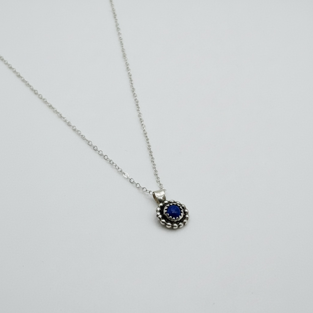 Marsh Gem Halo Pendant - Lapis Lazuli