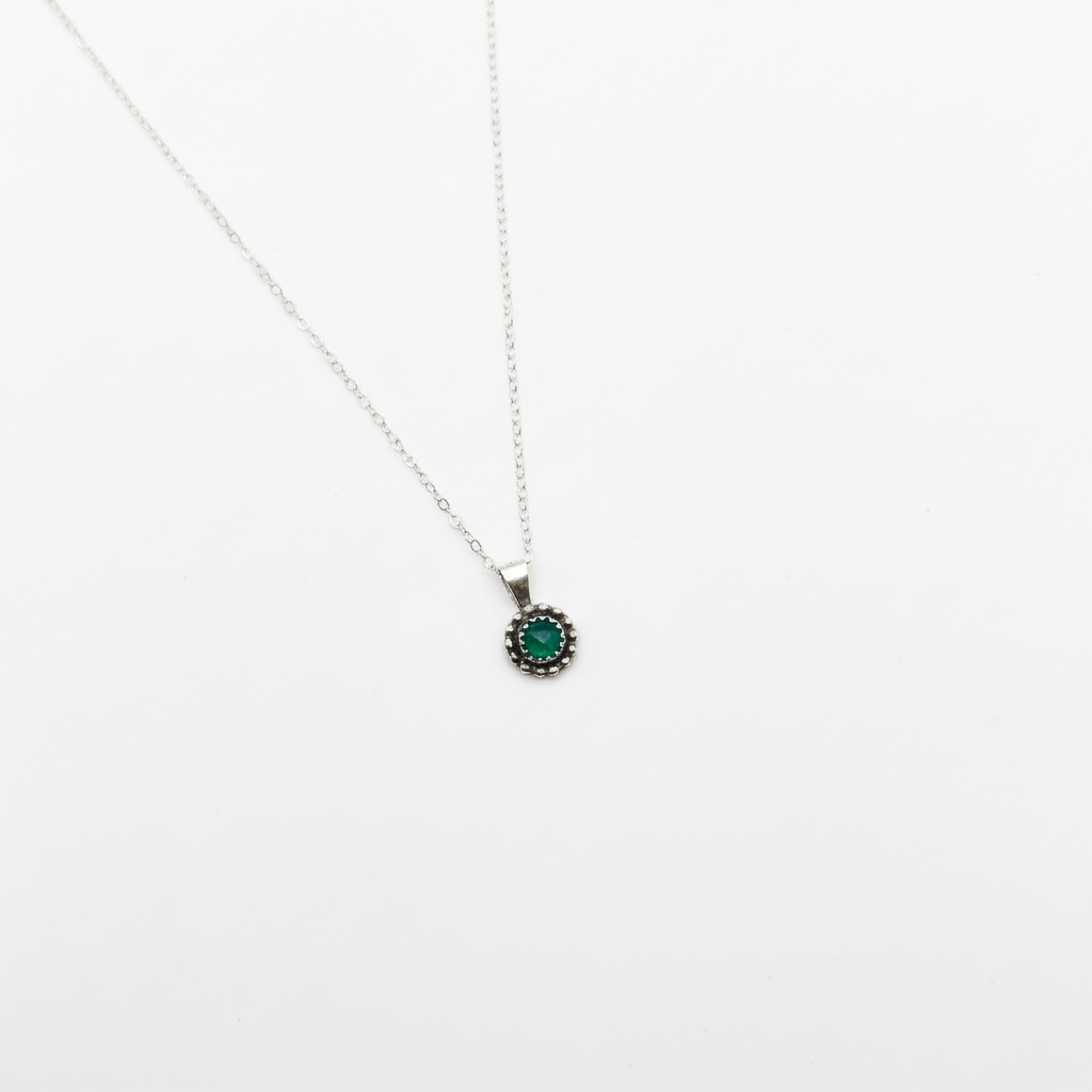 Marsh Gem Halo Pendant - Emerald