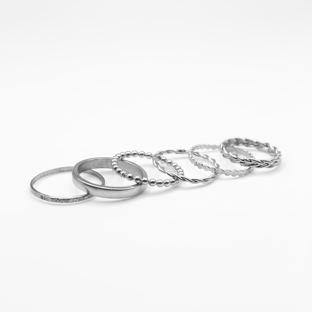 Silver Marsh Ring Stack