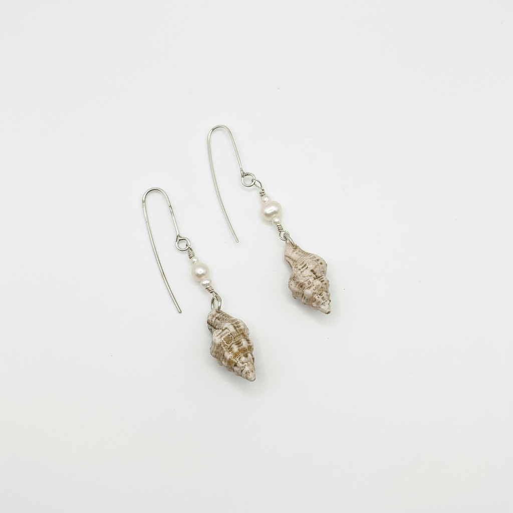 Silver Pearl Shell Drops