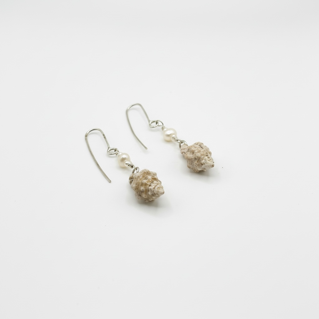 Silver Pearl Shell Drops