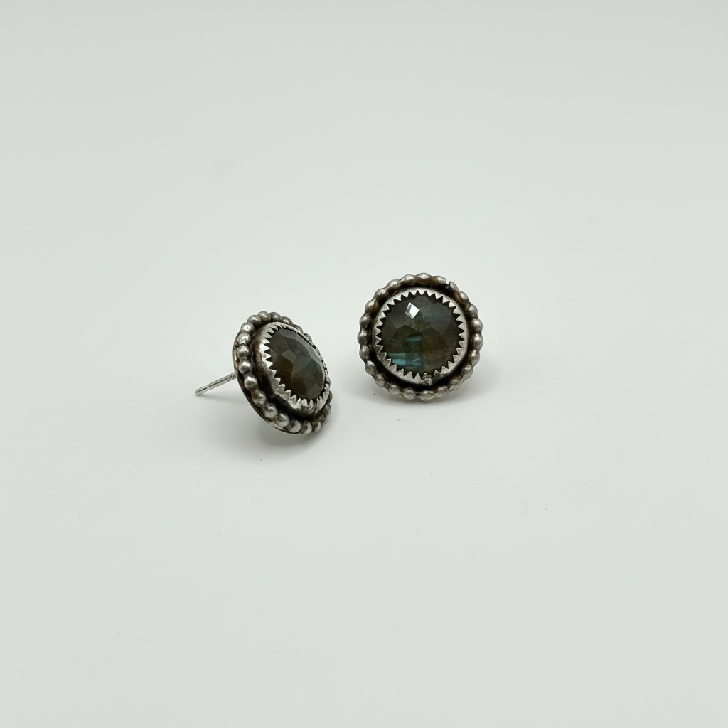 Labradorite Drift Halo Studs
