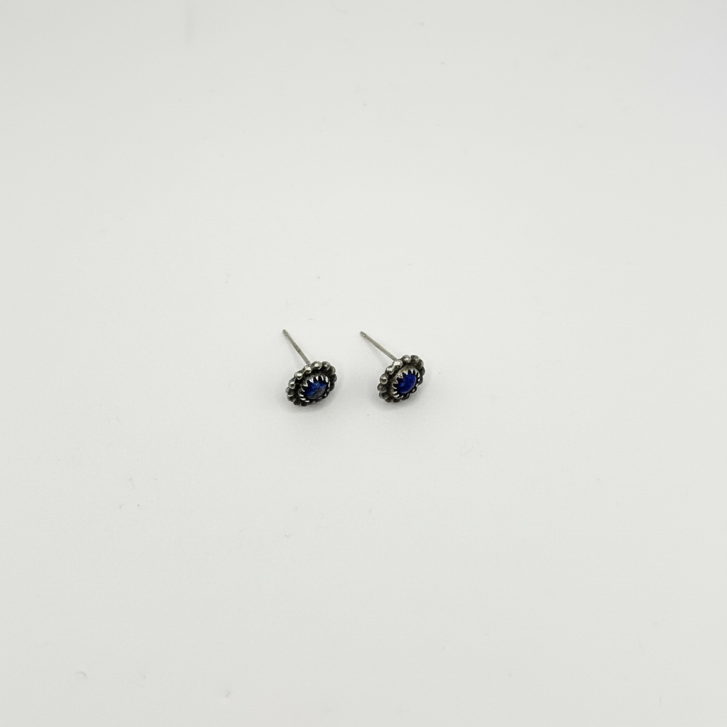 Lapis Lazuli Dew Halo Studs