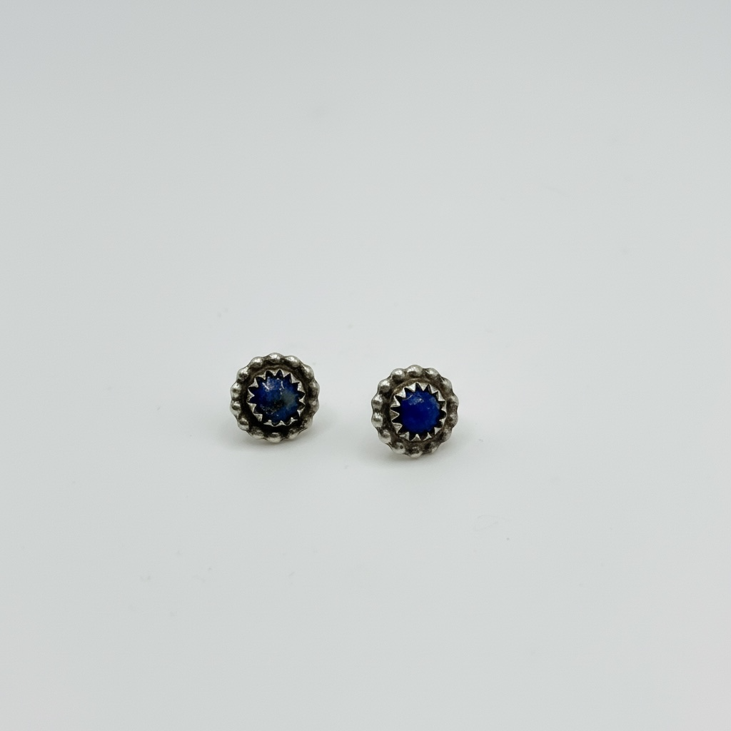 Lapis Lazuli Dew Halo Studs