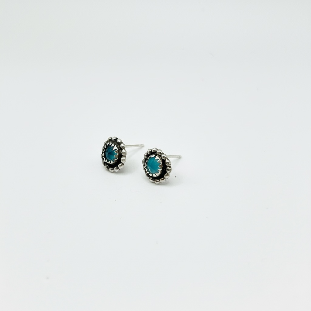 Chalcedony Dew Halo Studs
