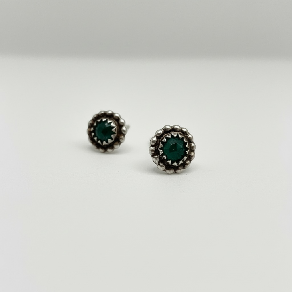 Emerald Dew Halo Studs